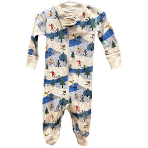 Hanna Andersson Baby Zip Sleeper Ski Print Pajamas 6–12 Months 70 Organic Cotton